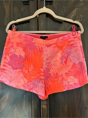 J. Crew Collection Tropical Floral Shorts in Coral and Pink